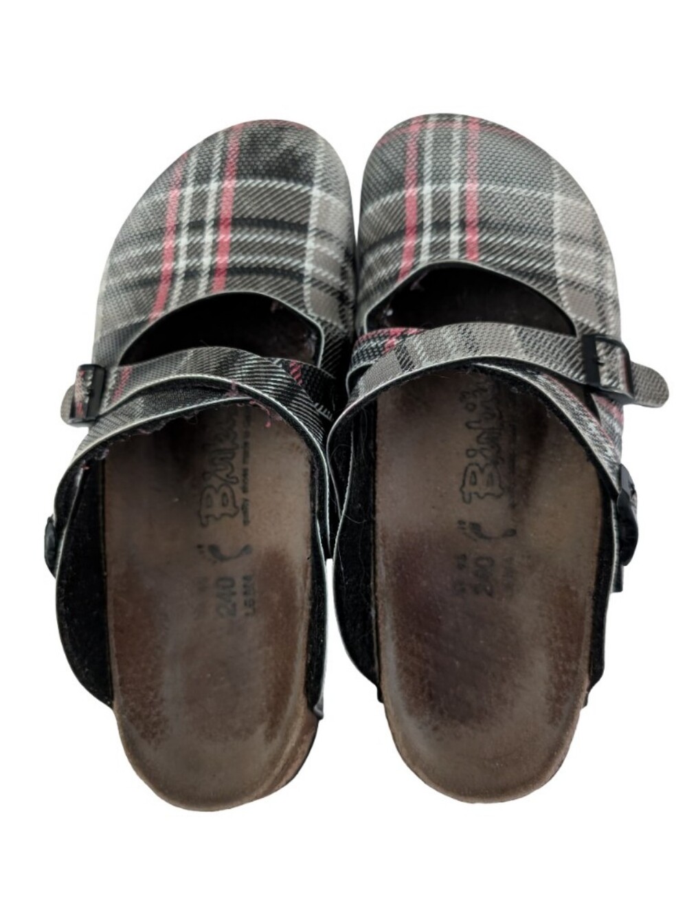 Birkenstock Plaid Mary Jane Clogs Slip On Mules Shoes Comfy 37